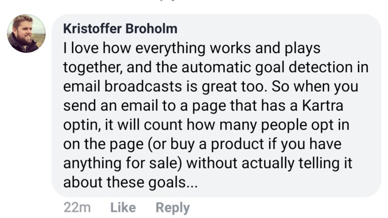 Kartra Email Marketing Testimonial
