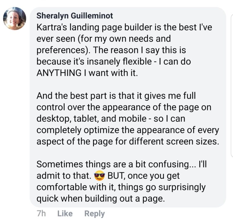 Kartra Page Builder Testimonial