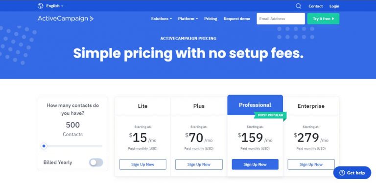 ActiveCampaign Pricing